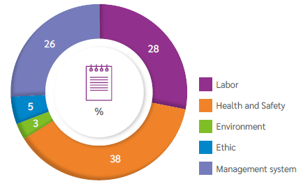 Distribution of Supplier and Contractors Sustainability Audit Findings